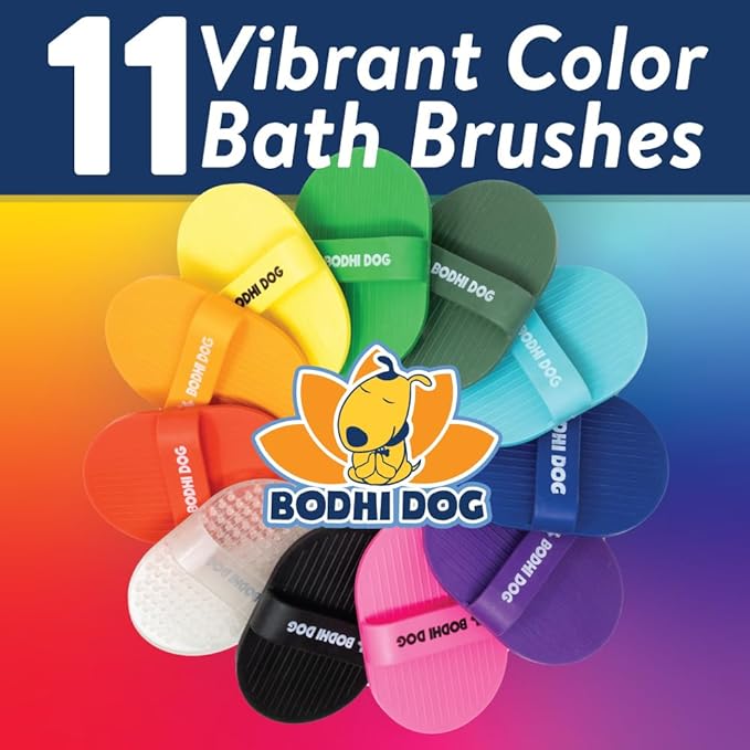 Bodhi Dog Shampoo Brush - Pet Grooming & Bath Supplies for Dogs and Cats - Bath Brush for Long & Short Hair - Premium Scrubber for Shower, Bathing & Massage (One Pack, Blue)-PawvioPets