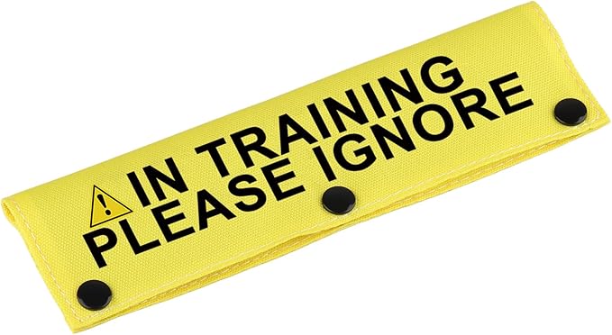 Funny Dog Leash Sleeve in Training Please Ignore Dog Leash Wrap Sleeve Alert Tag Pet Birthday Gift (Training Please Ignore-YE Sleeve)-PawvioPets