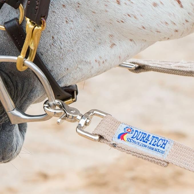 Dura-Tech Brown Cotton Web Long Lines | Ideal for Youngsters and Green Horses | for Beneficial Ground Training | Usable with Saddle or Surcingle | Heavy-Duty Cotton Web-PawvioPets