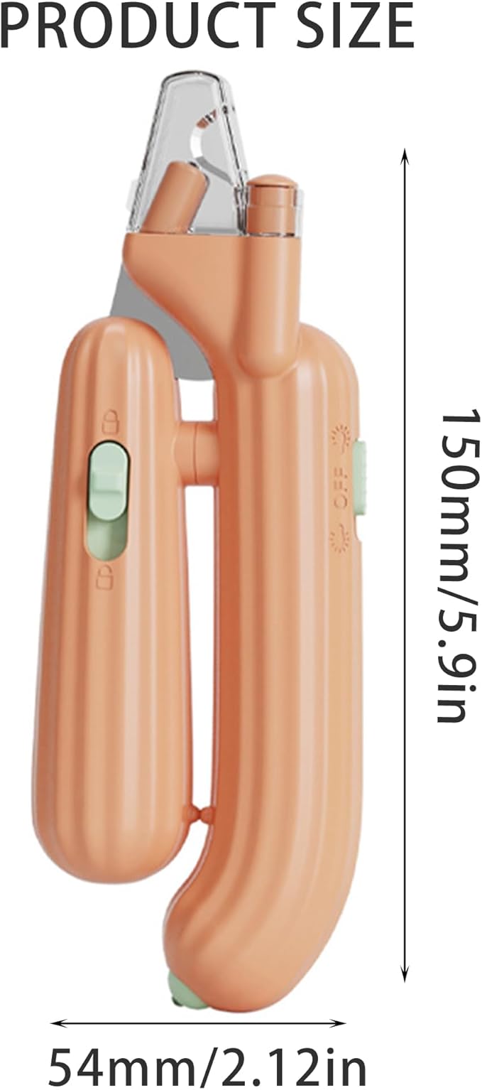 Cactus Shaped Cat Nail Clippers - Durable, Ergonomic Pet Grooming Tool for Cats & Kittens - Safe, Sharp, and Comfortable Claw Trimmer(Orange)-PawvioPets