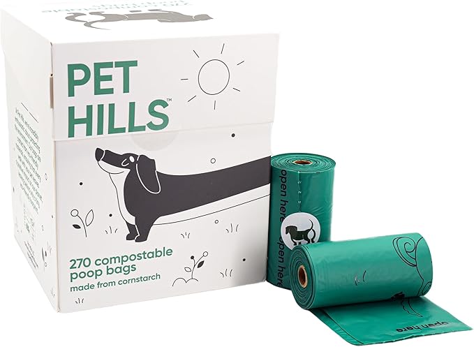 Compostable Dog Poop Bags – 270 Count Refill Rolls, TÜV OK Compost HOME Certified, Plant-Based Materials, Leakproof, Unscented, Extra Thick, Fits All Dispensers-PawvioPets