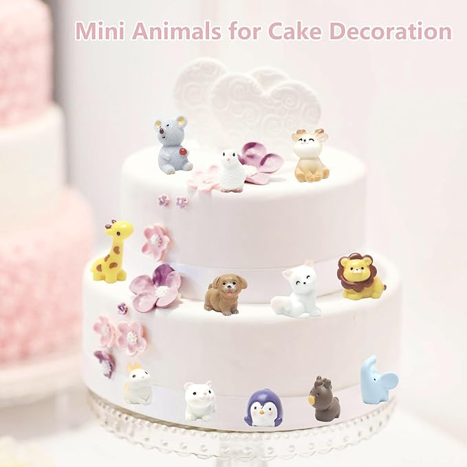 36 Types Forest Mini Resin Animals, Plastic Tiny Animals to Hide, Miniature Animals Figures for Fairy Garden, Dollhouse, Terrariums, Shadowboxes, Cake Topper Decor-PawvioPets