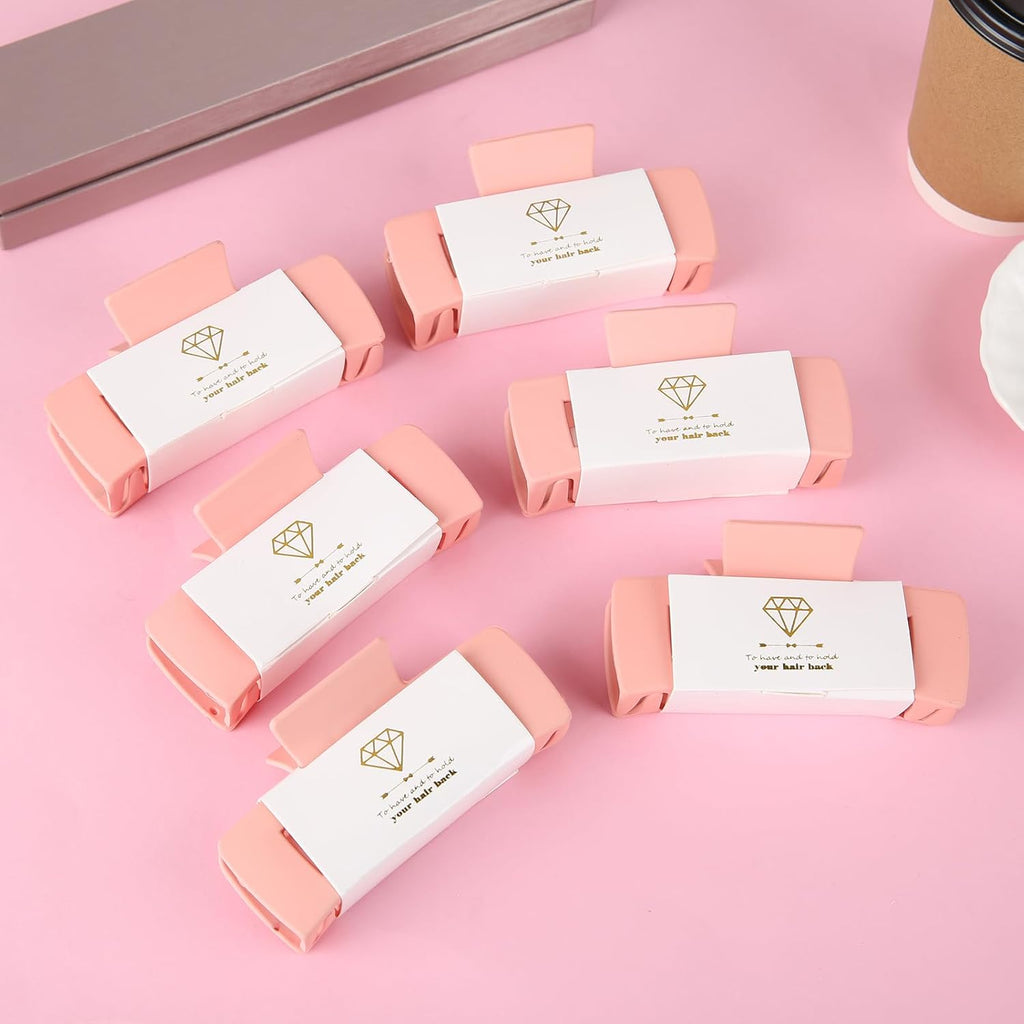 12pcs Bridesmaid Proposal Gifts 4.1inch square Bachelorette Claw Clips Sunglasses set of 12 Girls Trendy Cute Hair Clips for Wedding Party Favors(White&Pink 12pcs)