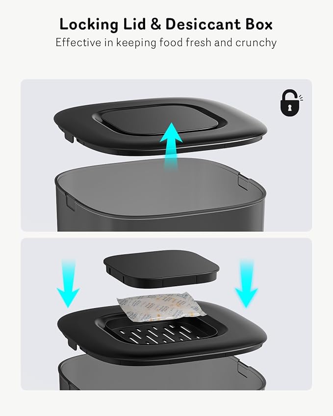 Automatic Cat Feeder, Cat Food Dispenser Battery-Operated with 180-Day Battery Life, Timed Pet Feeder for Cats and Dogs, Desiccant Bag, Programmable Portion Control, 4 Daily Meals, 10s Voice Recorder-PawvioPets