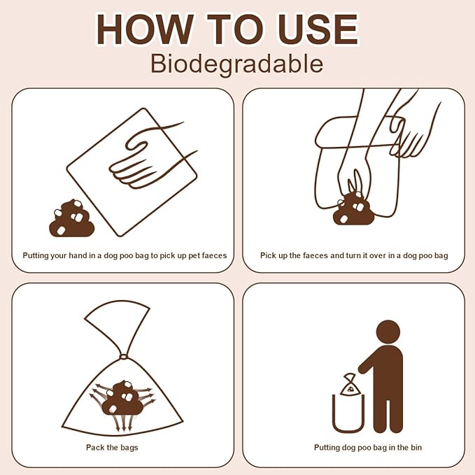 Coffee Dog Poo Bags Coffee scent - 120 Large Biodegradable Poop Bags, Extra Thicken Strong Corn Starch Blended Compostable Leak Proof Poop Waste Bag for Dogs-PawvioPets