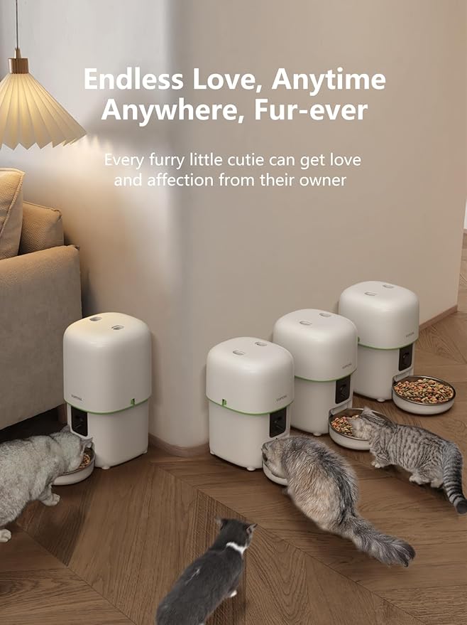 Automatic Cat Feeder with Camera - 5G WiFi Auto Cat Food Dispenser, 1080P HD Video with Night Vision, 1-15 Meals, 1-99 Portions, 2-Way Audio, Keeps Food Fresh, 4L Timed Pet Feeder Also for Dogs-PawvioPets