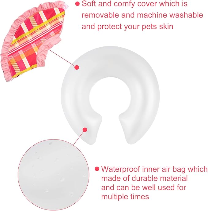 CuteBone Inflatable Cat Cone to Stop Licking After Surgery-Double Adjustable Neck Range P23SO00103S-PawvioPets