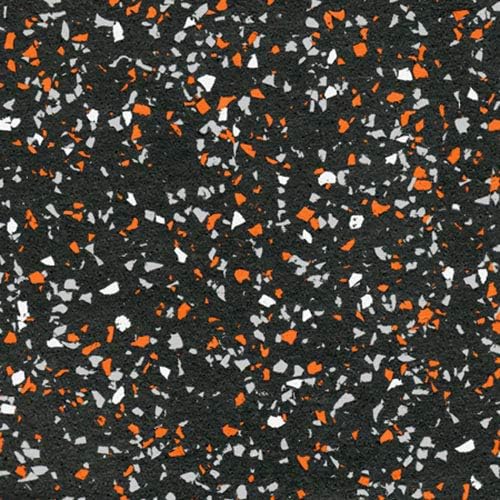 American Floor Mats - Extreme Rubber Gym Tiles - 1 Inch Thick Colorful Rubber Gym Tiles - Superior Shock and Sound Absorbing Tiles - 35% Orange/Grey/White 50 Tile Pack (Covers 200 Sq Ft)-PawvioPets