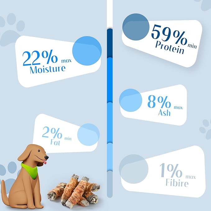 ASMPET Dog Treats Chews, Chicken Wrapped Cod Skin Sticks, Rawhide Free Cod Skin Treats for Dogs, Large, 10.6 oz-PawvioPets