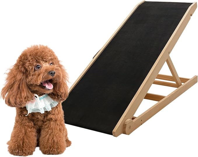ABORON Dog Ramp,Adjustable Folding Pet Ramp for Bed,Couch,SUV - High Traction Portable Rubber Paw Ramps,Great for Small & Large Old Dogs & Cats, Supports up to 200 lbs-PawvioPets
