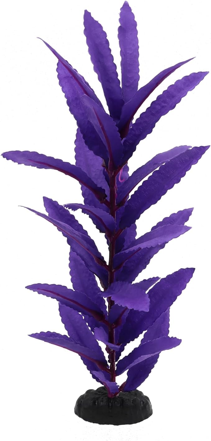 2-Pack 12 Inch Aquarium Silk Aquarium Plants, Artificial Plastic Plant for Small Tank, Goldfish, Fish Hides (Purple, 12 Inch)-PawvioPets
