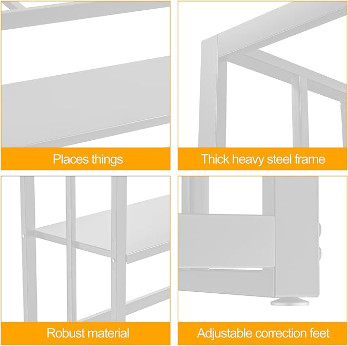 Akenow 55-75 Gallon Fish Tank Stand with Storage Shelf, 48.5 x14.9 x 29.2 Inch Aquarium Stand, Turtle Tank, Reptile Terrariums and Breeder Tank Stand,980LBS Capacity, White-PawvioPets