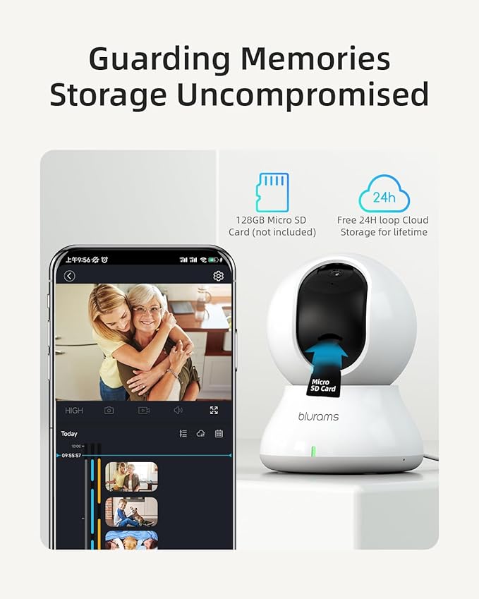 blurams Indoor Security Camera, 5GHz/2.4GHz Dual-Band, 2K PZT Pet Camera with Phone App, 360° Cameras for Home Security, 2-Way Audio, Motion Tracking, Night Vision, Siren, Cloud&SD-PawvioPets