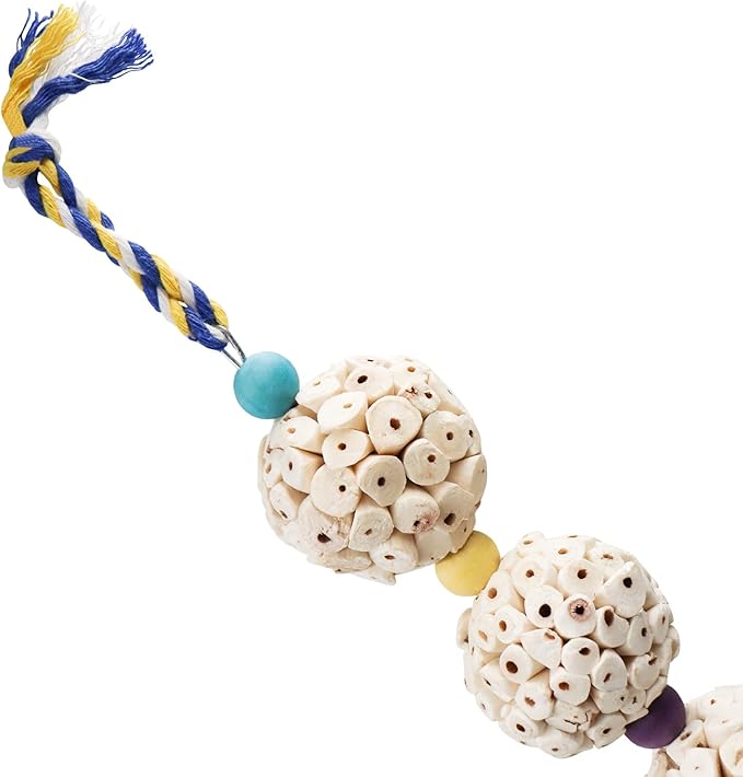 Bird Chewing Toy, Bird Sola Ball Toy with Bell, Bird Cage Accessories, Cage Toys for Cockatiel Parakeet Parrot Budgies Rat Hamster Chinchilla Rabbit Bunny African Grey-PawvioPets