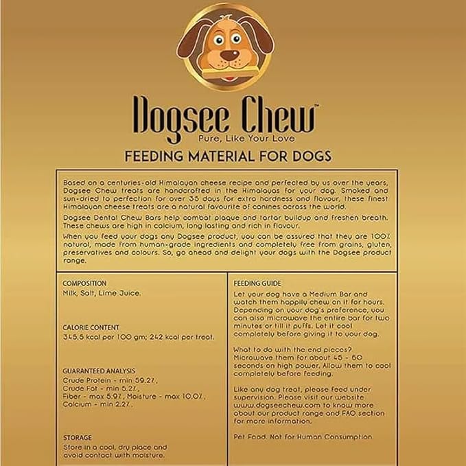 Dogsee Original Himalayan Yak Chews for Dogs (Medium - 2 Bars) | 100% Natural | Dog Treats Healthy | No Grain, No Gluten | for Teeth Cleaning-PawvioPets