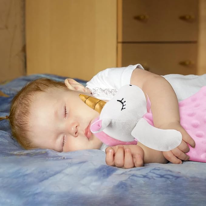 Pro Goleem Unicorn Loveys for Babies Soft Plush Pink Security Blanket for Girls Snuggle Toy Stuffed Animal Lovies for Babies Baby Girl Gifts for Newborn, Infant and Toddler, 16 Inch-PawvioPets