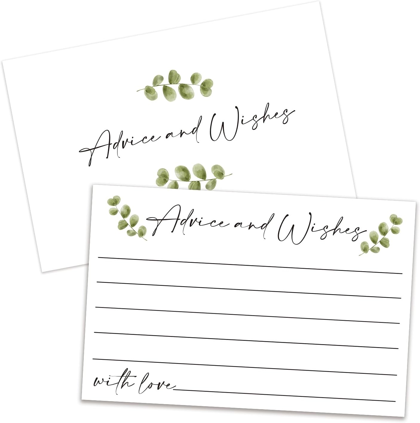 Advice and Wishes Cards, Double-sided Blank Cards Suitable for Wedding Reception, Bridal Showers, Mr and Mrs, Baby Shower, Graduation with Minimalist Design, Pack of 25-02