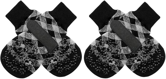 EXPAWLORER Anti Slip Dog Socks to Prevent Licking Paws, Dog Shoes for Hot Pavement, Dog Booties for Small Medium Large Senior Dogs, Traction Control Boots & Paw Protectors for Hardwood Floors-PawvioPets