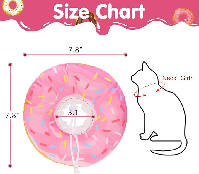 BINGPET Soft Donut Cat & Small Dog Recovery Collar, Adjustable Protective Pet Cone After Surgery-PawvioPets