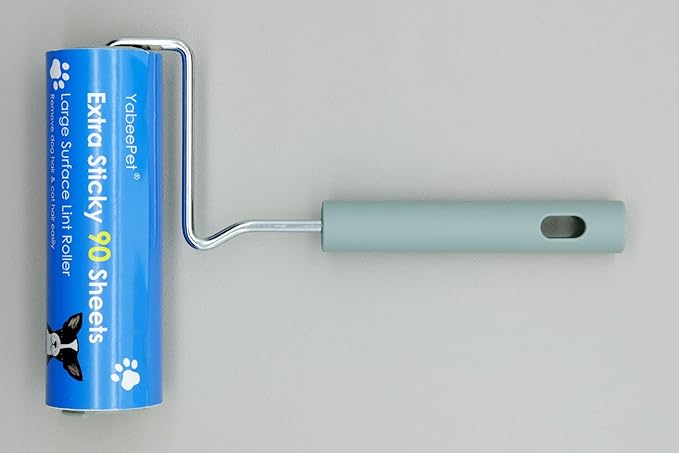 Extra Sticky Large Surface Lint Roller, 6.3'' Giant Lint Roller for Pet Hair, Lint Remover Roller for Cat Hair, Clothes, Furniture (1 Handle + 90 Sheets)-PawvioPets