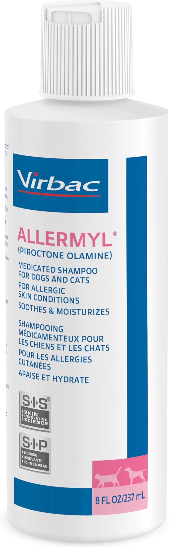 Allermyl Medicated Pet Shampoo Hypoallergenic, Soothing and Moisturizing Shampoo for Allergic Dogs and Cats (by Virbac)-PawvioPets