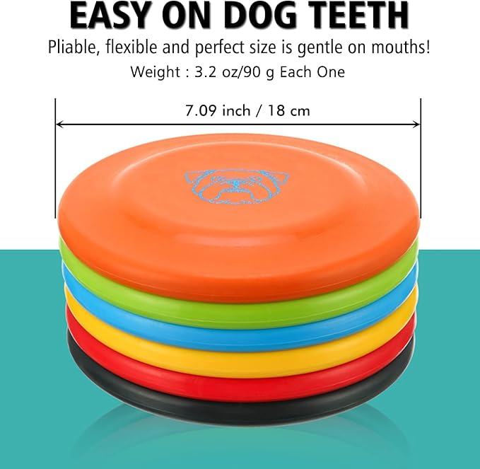 Dog Flying Disc, 3 Pcs Competition Dog Flyer Toy, Soft Indestructible Rubber Lightweight Flying Discs Toy for Dogs - Floats On Water, Gentle On Teeth and Gums-PawvioPets