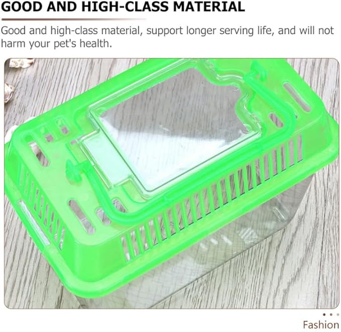 5pcs Small Fish Carrier with Breathable Lids, Portable Betta Fish Tank, Clear Breeding Boxes for Lizard, Turtle, Tarantula（Assorted Color）-PawvioPets