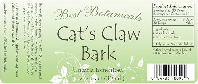 Best Botanicals Cat's Claw Bark Extract 1 oz.-PawvioPets