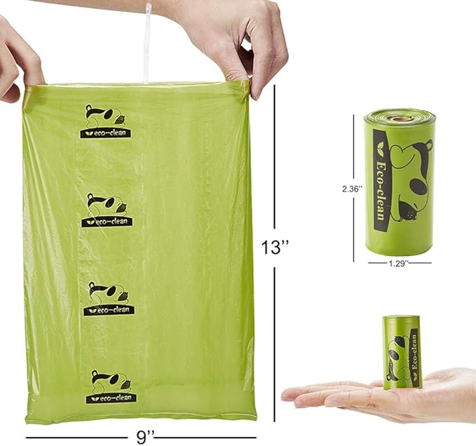 ECO-CLEAN Dog Poop Bags, 24 Rolls/360 Bags with Dispenser, Dog Waste Bags, Unscented, Leak-Proof, Easy Tear-Off-PawvioPets