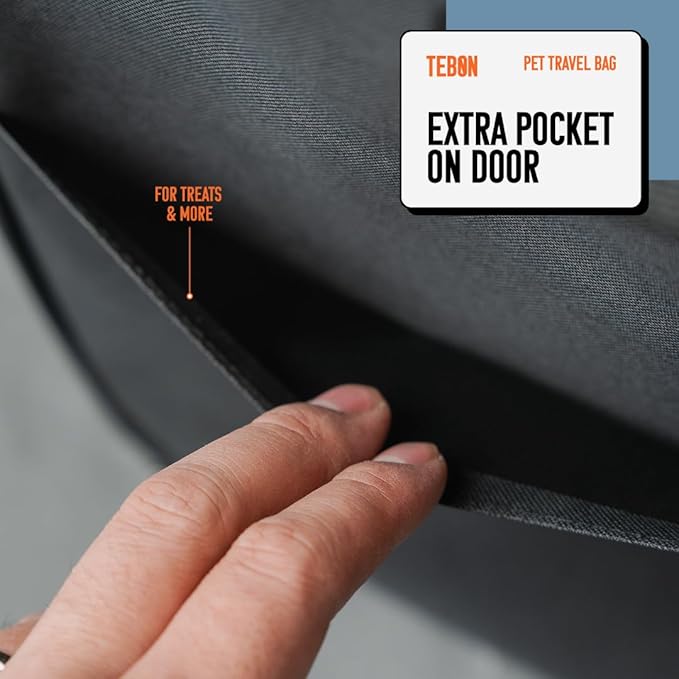 17.5" Pet Travel Carrier Bag - Collapsible Cat & Dog Carrier - Breathable, Durable & Spacious - Fits Small and Medium Pets up to 15lbs - Pet Travel Bag by Tebon-PawvioPets