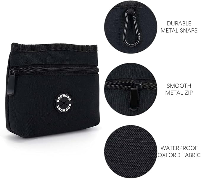 COOWONE Dog Treat Pouch with Pet Training Clicker, Detachable Dog Puppy Training Treat Bag, 900D Oxford Cloth Magnetic Closure Small Dog Poop Bag Holder for Travel or Outdoor Use-PawvioPets