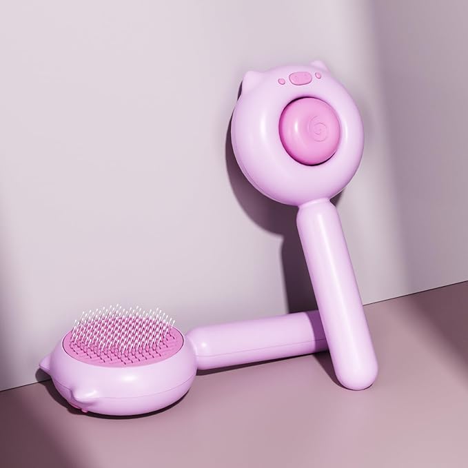 Cat Brush Dog brushes with Release Button for Shedding Grooming, fit for Long or Medium Haired Cats, Lightweight Skin Friendly Pet Brush Hair Removal Comb Brushes for Kitten-PawvioPets