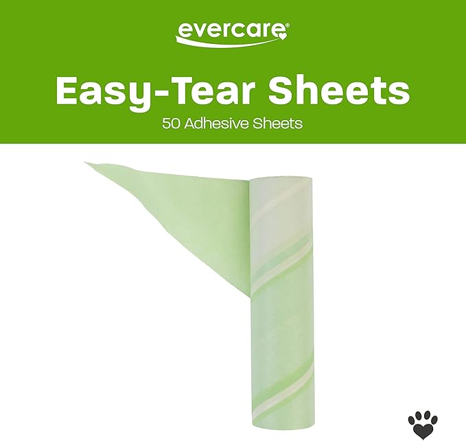 Evercare 10” Mega All-Purpose Pet Hair Lint Roller Refill, 50 Sheets – Sticky Roller for Pet Hair, Cat & Dog Hair Remover, Lint Remover, Pet Hair Remover for Furniture, Clothing & Cars-PawvioPets