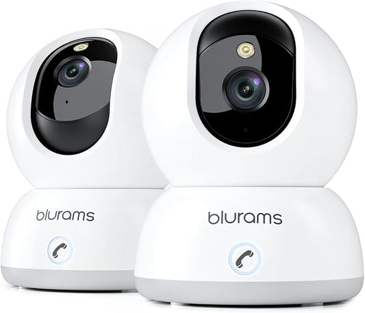 blurams 2K Pet Camera, Cameras for Home Security with One-Touch Call, Indoor Camera w/Color Night Vision, Motion Tracking, Cloud & SD Card Storage (2Pack)-PawvioPets