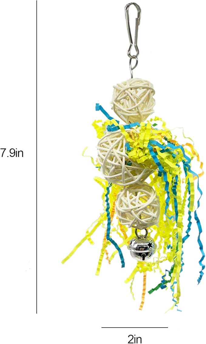 EBaokuup Bird Parrots Shredding Toys Parakeet Chewing Toys Bird Loofah Toys Parrot Cage Shredder Toys Bird Foraging Hanging Toys Bird Accessories for Parrots Lovebird Cockatiel Conure African Grey-PawvioPets