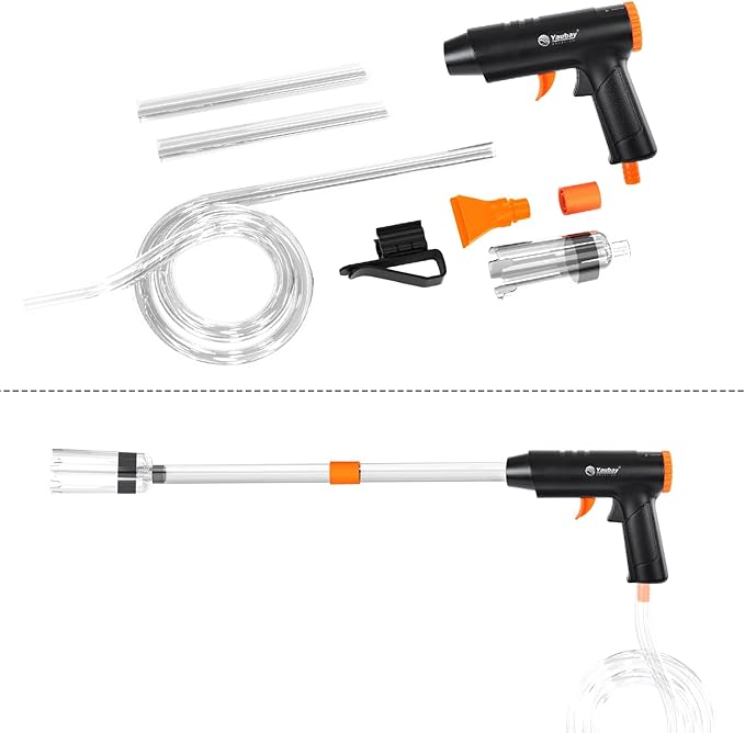 132GPH Manual Aquarium Gravel Cleaner, Fish Tank Siphon Vacuum Cleaner with Adjustable Water Flow for Cleaning Dirt, Water Change & Wash Sand Aquarium Cleaning Tools-PawvioPets