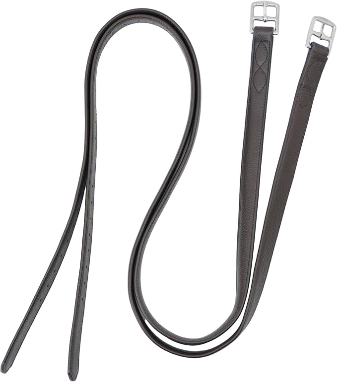 Jeereal Stability English Stirrup Leathers with Strong Nylon Core for Equestrian Riding-PawvioPets