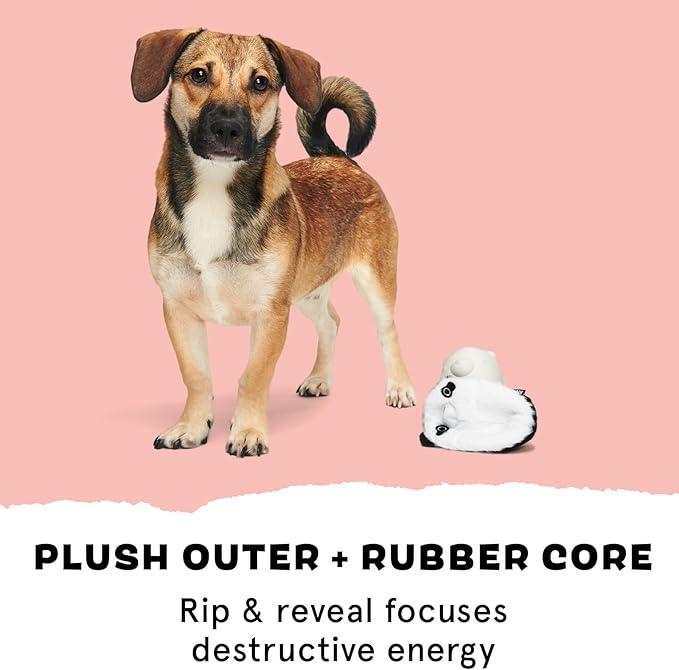 Barkbox Super Chewer Tough Dog Chew Toys for Aggressive Chewers, Plush 2 Toys in 1 (Panda - Large)-PawvioPets