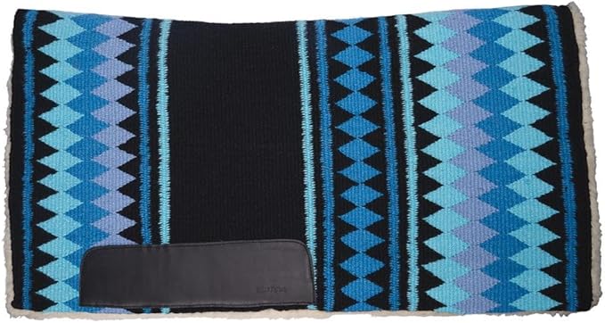 Fleece Bottom Contoured Saddle Pad - 34" x 40" | New Zealand Wool Top | 3/4" Felt Core | Contoured Fit | Hypoallergenic Fleece Lining | Weighs 8 lbs-PawvioPets