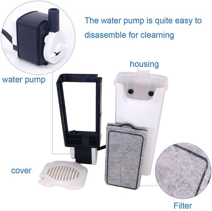 Aquarium Waterfall Filter Reptiles Turtle Filter for small tank 1-15 gallon, Low Level Water Clean Pump Internal Bio Media Water Filtration System for Fish Amphibian Cichlids Frog (Waterfall Filter)-PawvioPets