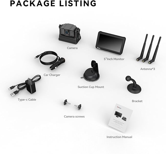 eRapta Wireless Backup Camera Magnetic: 5” Portable, 1-Min Install-Free Trailer Backup Camera with FHD1080P, Infrared Night Vision, 150° Wide-Angle View for Trailer/RV/Truck/Car/Tractor ACT501-PawvioPets