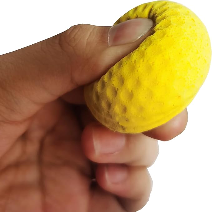 Cat Golf Balls for Indoor Cats Toy Ball Kitten Toys Interactive Cat Ball Sponge Foam Sponge Soccer Balls (Yellow)-PawvioPets