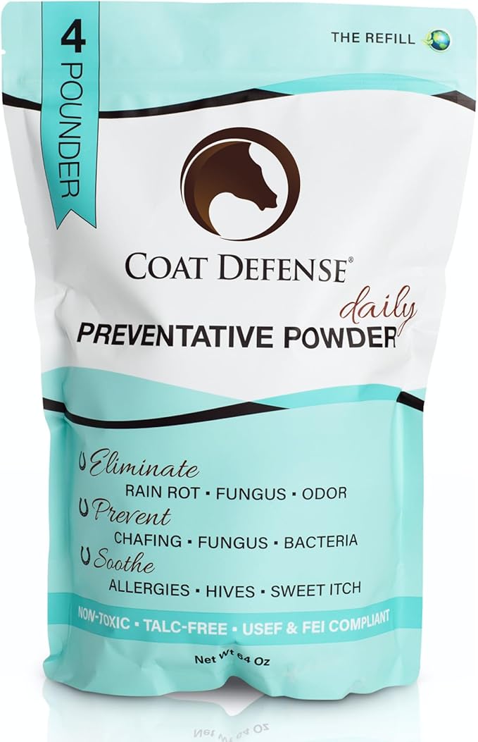 COAT DEFENSE Daily Grooming Powder for Horses | Dry Shampoo with Natural Ingredients | 64 oz Formula for Fresh, Healthy-Looking Coat-PawvioPets