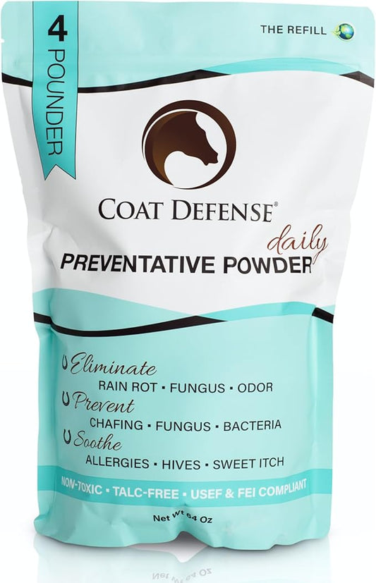 COAT DEFENSE Daily Grooming Powder for Horses | Dry Shampoo with Natural Ingredients | 64 oz Formula for Fresh, Healthy-Looking Coat-PawvioPets