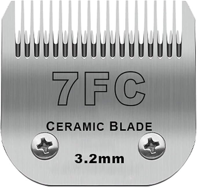 Detachable Pet Dog Clipper Blades, Compatible with Size-7FC Cut Length 1/8"(3.2mm), Most Oster A5, KM Series Clippers,Made of Stainless Steel Blade 1Pack-PawvioPets