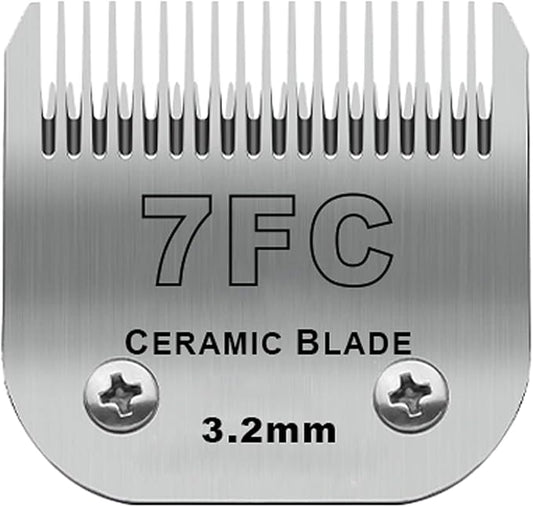Detachable Pet Dog Clipper Blades, Compatible with Size-7FC Cut Length 1/8"(3.2mm), Most Oster A5, KM Series Clippers,Made of Stainless Steel Blade 1Pack-PawvioPets