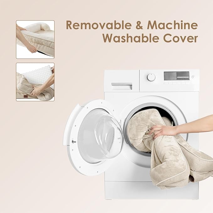 EHEYCIGA Orthopedic XL Dog Beds, Waterproof Memory Foam Dog Bed for Extra Large Dogs, Non-Slip Bottom and Egg-Crate Foam Big Pet Couch Bed with Washable Removable Cover, Beige-PawvioPets