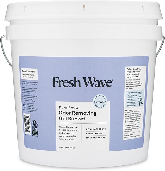 Fresh Wave Odor Removing Gel Bucket, 15.5 lb. (248 oz.) | Lavender Scent Refill | Odor Absorbers for Home | Safer Odor Relief | Natural Plant-Based Odor Eliminator | For Cooking, Trash & Pets-PawvioPets