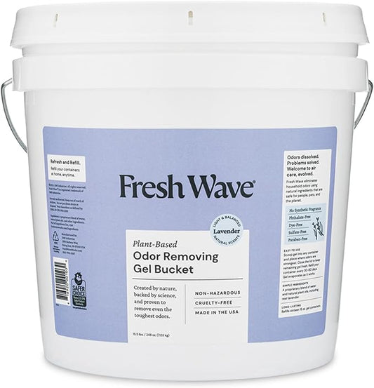 Fresh Wave Odor Removing Gel Bucket, 15.5 lb. (248 oz.) | Lavender Scent Refill | Odor Absorbers for Home | Safer Odor Relief | Natural Plant-Based Odor Eliminator | For Cooking, Trash & Pets-PawvioPets