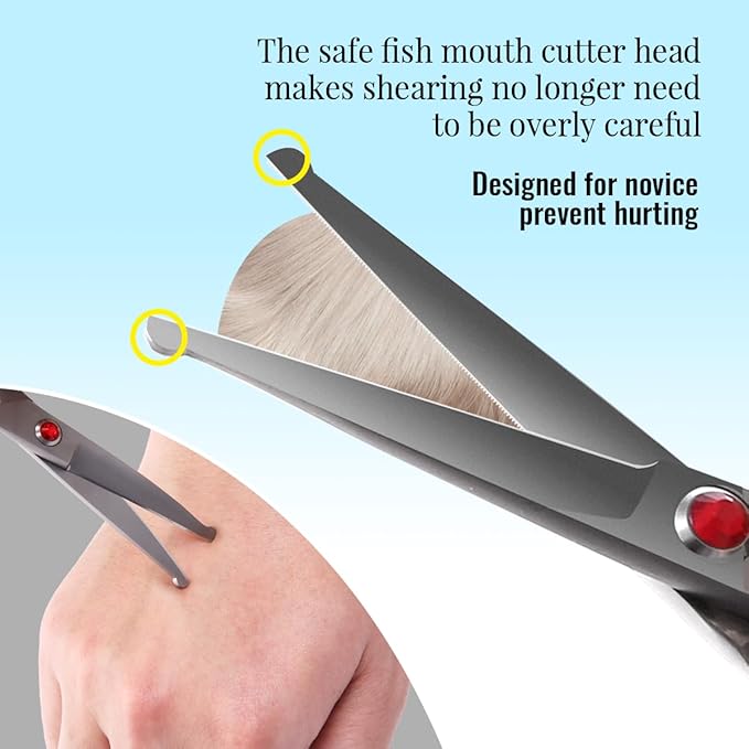 4.5" Dog Grooming Scissors - 3 Pcs Curved & Straight Thinning Shears for Small Dogs & Cats - Japan 440C Stainless Steel-PawvioPets